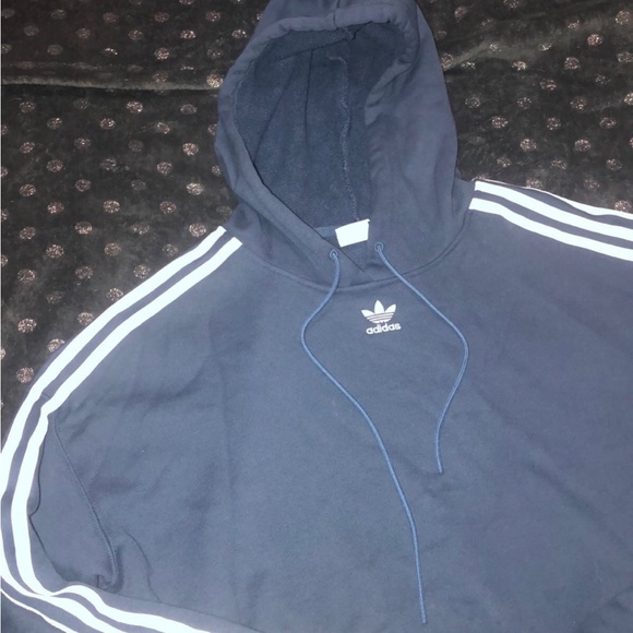 Adidas 3 stripe cropped hoodie - Picture 2 of 4